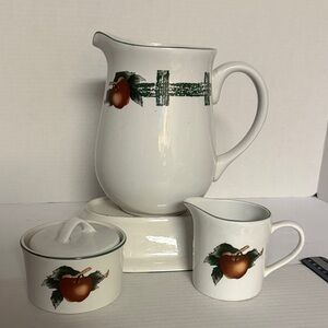 Vintage Creamer, Sugar Bowl With Lid, and Pitcher Cades Cove Collection,